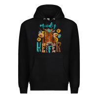 Black moody cow Premium Hoodie - NancyCooperArtShop