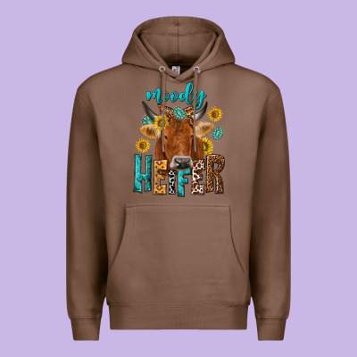 Moody Cow Premium Hoodie Designed By Nancycooperartshop