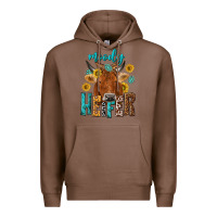 Chestnut moody cow Premium Hoodie - NancyCooperArtShop