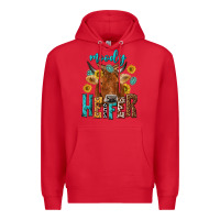 Red moody cow Premium Hoodie - NancyCooperArtShop