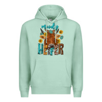 Seafoam moody cow Premium Hoodie - NancyCooperArtShop