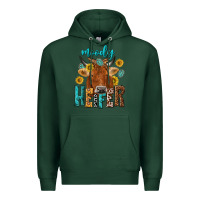 Sports Green moody cow Premium Hoodie - NancyCooperArtShop