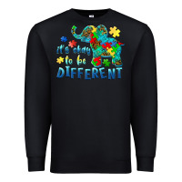 Black it's okay to be different elephant autism awareness Premium Sweatshirt - BarkalooDesign