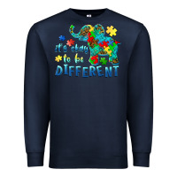 Navy it's okay to be different elephant autism awareness Premium Sweatshirt - BarkalooDesign