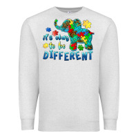 Oatmeal Heather it's okay to be different elephant autism awareness Premium Sweatshirt - BarkalooDesign