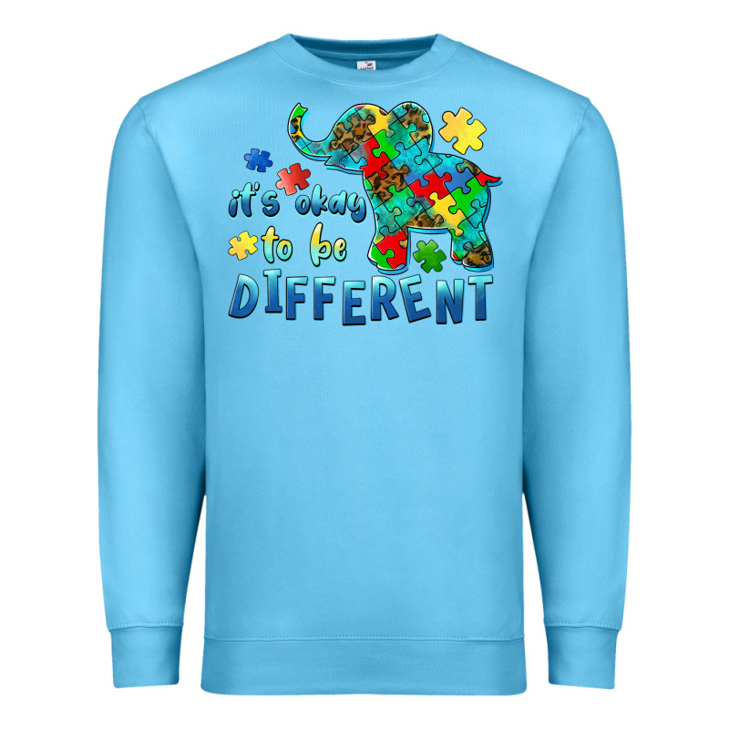 It's Okay To Be Different Elephant Autism Awareness Premium Sweatshirt by BarkalooDesign | Teevron