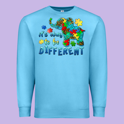 It's Okay To Be Different Elephant Autism Awareness Premium Sweatshirt Designed By Barkaloodesign