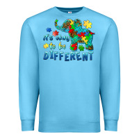 Ocean Blue it's okay to be different elephant autism awareness Premium Sweatshirt - BarkalooDesign