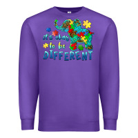 Purple it's okay to be different elephant autism awareness Premium Sweatshirt - BarkalooDesign