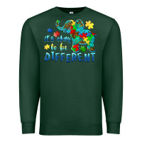 Sports Green it's okay to be different elephant autism awareness Premium Sweatshirt - BarkalooDesign