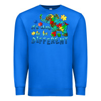 True Royal it's okay to be different elephant autism awareness Premium Sweatshirt - BarkalooDesign