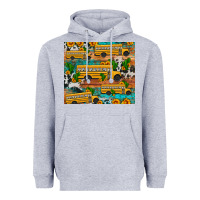 Heather Grey school bus cactus sunflower Heavyweight Hoodie - Artiststas