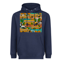 Navy school bus cactus sunflower Heavyweight Hoodie - Artiststas