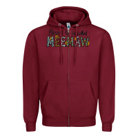 Burgundy blessed meemaw Zipper Hoodie - CowhideDigitalArt