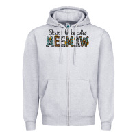 Heather Grey blessed meemaw Zipper Hoodie - CowhideDigitalArt