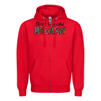 Red blessed meemaw Zipper Hoodie - CowhideDigitalArt