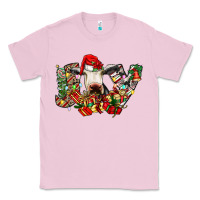 Bubblegum Pink christmas joy cow Classic Tee - CowhideDigitalArt