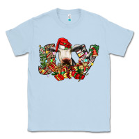 Dusty Blue christmas joy cow Classic Tee - CowhideDigitalArt