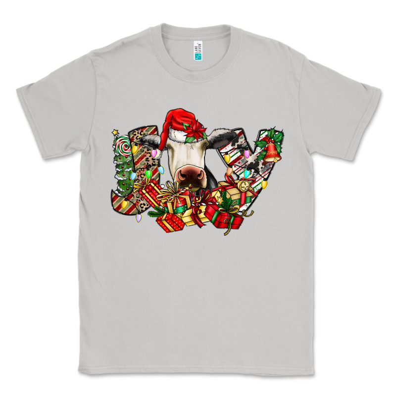 Christmas Joy Cow Classic Tee by CowhideDigitalArt | Teevron