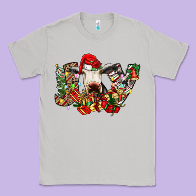 Christmas Joy Cow Classic Tee Designed By Cowhidedigitalart