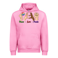 Fuchsia Pink Peace Love Pride Urban Hoodie - BundleAndBundleShop