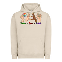 Pigment French Oak Peace Love Pride Urban Hoodie - BundleAndBundleShop