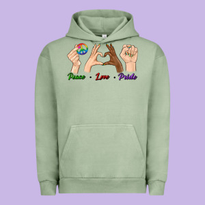 Peace Love Pride Urban Hoodie Designed By Bundleandbundleshop