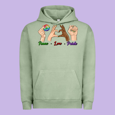 Peace Love Pride Urban Hoodie Designed By Bundleandbundleshop