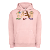 Pigment Salmon Peace Love Pride Urban Hoodie - BundleAndBundleShop