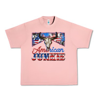 Salmon American junkie Urban Heavy Tee - Zillion Design Studio