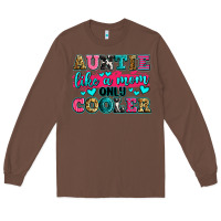 Chestnut auntie like a mom only cooler Long Sleeve Tee - Zillion Design Studio