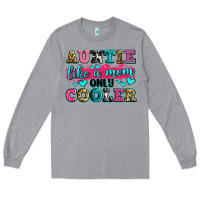 Heather Grey auntie like a mom only cooler Long Sleeve Tee - Zillion Design Studio