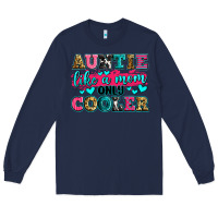 Navy auntie like a mom only cooler Long Sleeve Tee - Zillion Design Studio