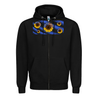 Black american flag sunflowers 16oz libbey cup Zipper Hoodie - HRA Design Shop