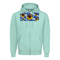 Seafoam american flag sunflowers 16oz libbey cup Zipper Hoodie - HRA Design Shop