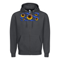 Smoke american flag sunflowers 16oz libbey cup Zipper Hoodie - HRA Design Shop
