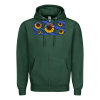 Sports Green american flag sunflowers 16oz libbey cup Zipper Hoodie - HRA Design Shop