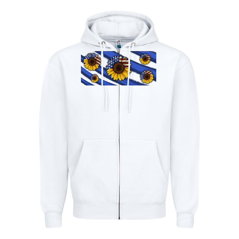 American Flag Sunflowers 16oz Libbey Cup Zipper Hoodie by HRA Design Shop | Teevron