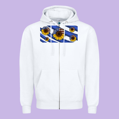 American Flag Sunflowers 16oz Libbey Cup Zipper Hoodie Designed By Hra Design Shop