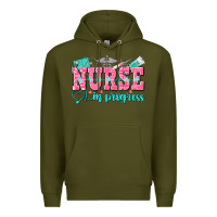 Army Green nurse in progress Premium Hoodie - NancyCooperArtShop