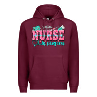 Burgundy nurse in progress Premium Hoodie - NancyCooperArtShop