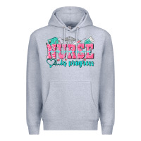 Heather Grey nurse in progress Premium Hoodie - NancyCooperArtShop