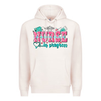 Pale Pink nurse in progress Premium Hoodie - NancyCooperArtShop