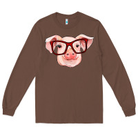 Chestnut pig with red glasses Long Sleeve Tee - RanaPortraitStore