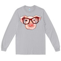Moon Dust pig with red glasses Long Sleeve Tee - RanaPortraitStore