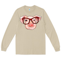 Mushroom pig with red glasses Long Sleeve Tee - RanaPortraitStore