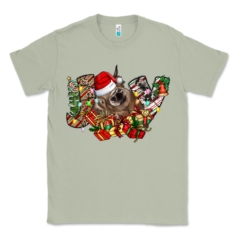 Christmas Joy Highland Cow Classic Tee by CowhideDigitalArt | Teevron