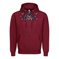 Burgundy american flag rainbow 16oz libbey cup Zipper Hoodie - HRA Design Shop