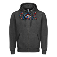 Charcoal Heather american flag rainbow 16oz libbey cup Zipper Hoodie - HRA Design Shop