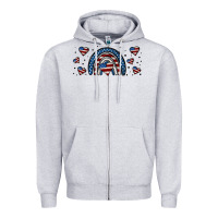Heather Grey american flag rainbow 16oz libbey cup Zipper Hoodie - HRA Design Shop